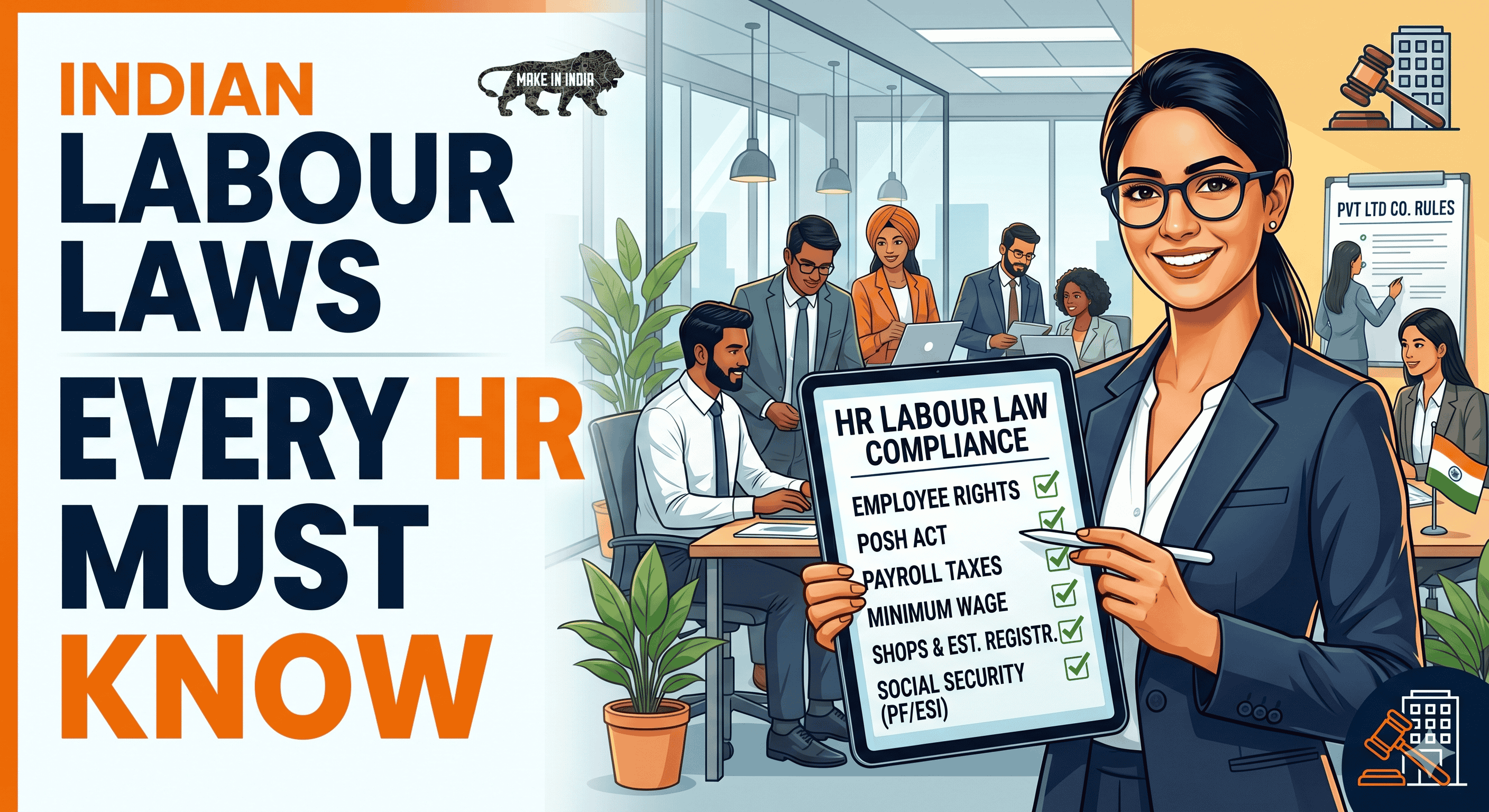 Labour Laws Every HR Must Know in a Pvt Ltd Company (India)
